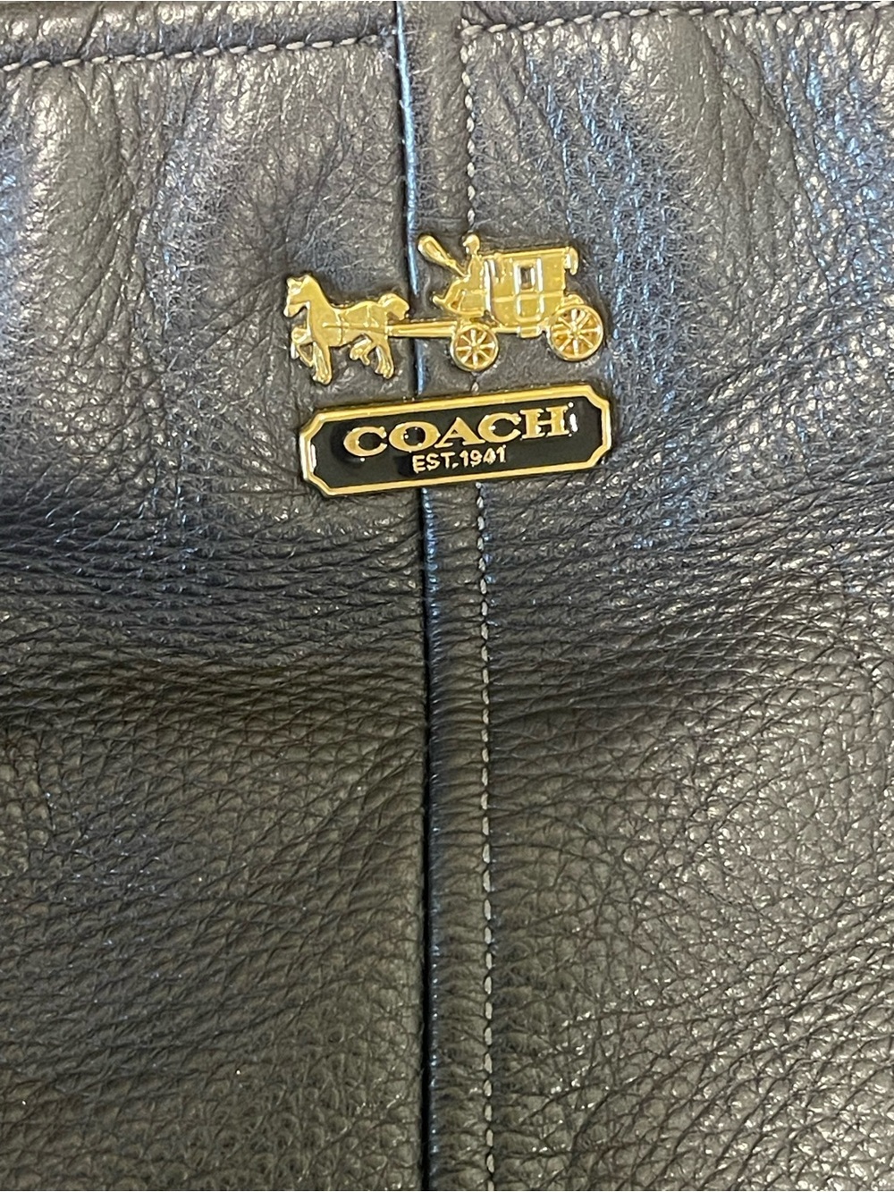Vintage COACH Madison Maggie Black Pebbled Leather Shoulder Hobo - Picture 5 of 8